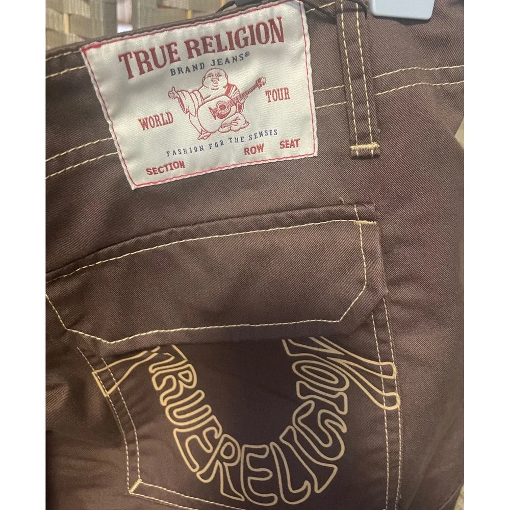 True Religion Mens Cargo SN Pant HS Outline Bracken Brown Size 36 NWT